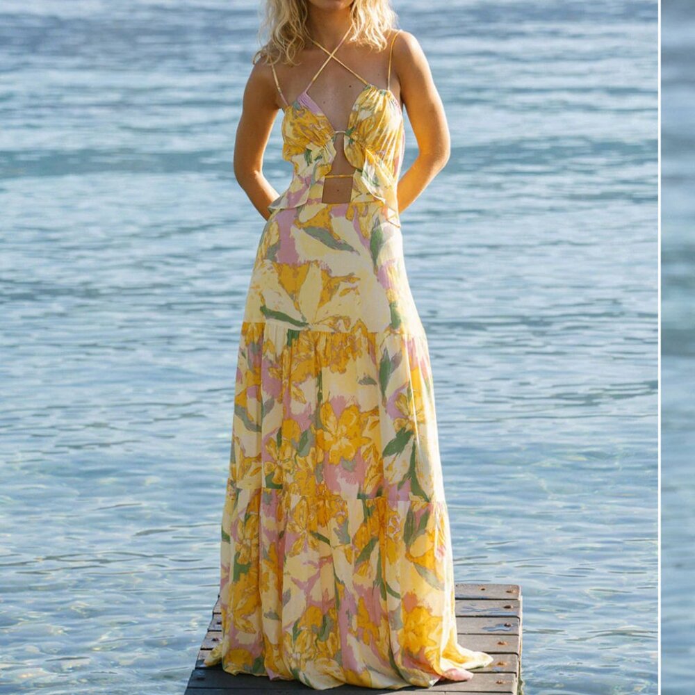 Sabo Skirt Calabria Halter Dress - Scout Floral